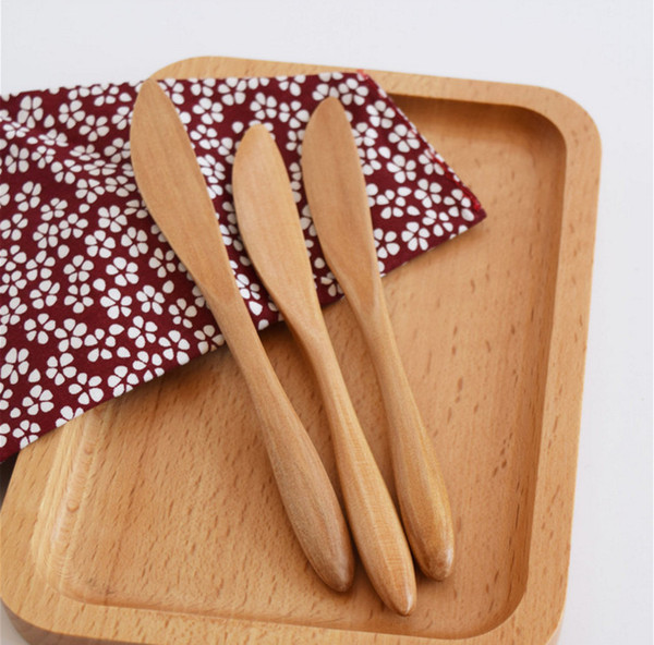 New Bread Jam Knives 15.5*1.5cm Breakfast Cheese Knives Solid Wood Japanese Style Cutlery