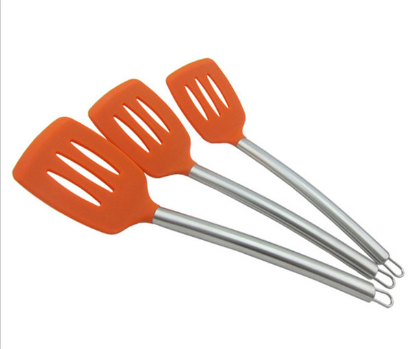 Stainless Steel Handle Silicone Head Turner Non-stick Spatula Smokeless Cooking Tools