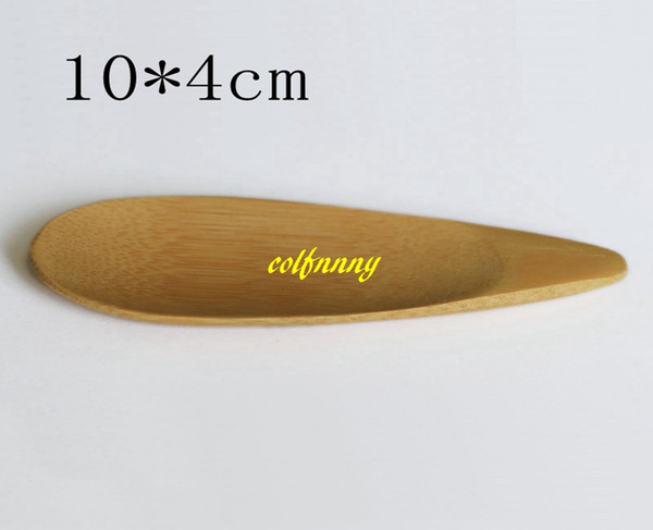 200pcs/lot 10x4cm Natural Bamboo Spoon Tea Scoops Mini Short Handle Ice cream Tea Spoon Eco Friendly Tea Tools