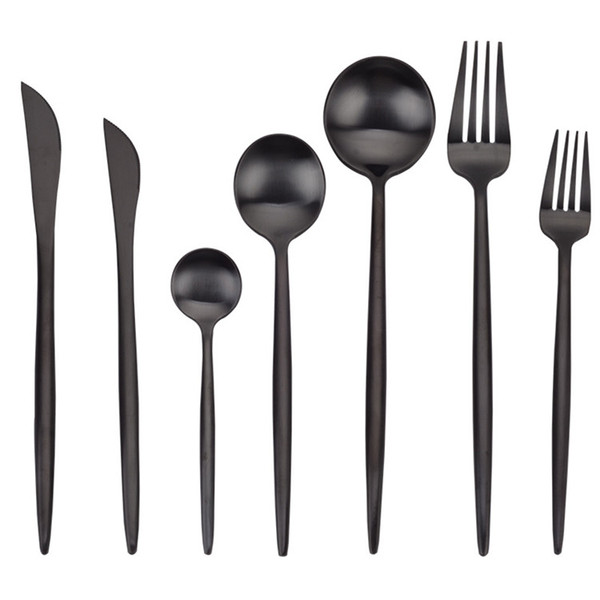 Restaurant Black Tableware Hotel Black Cutlery Wholesale Black Cutlery Stainless Steel 304 PVD Plated Good Quality