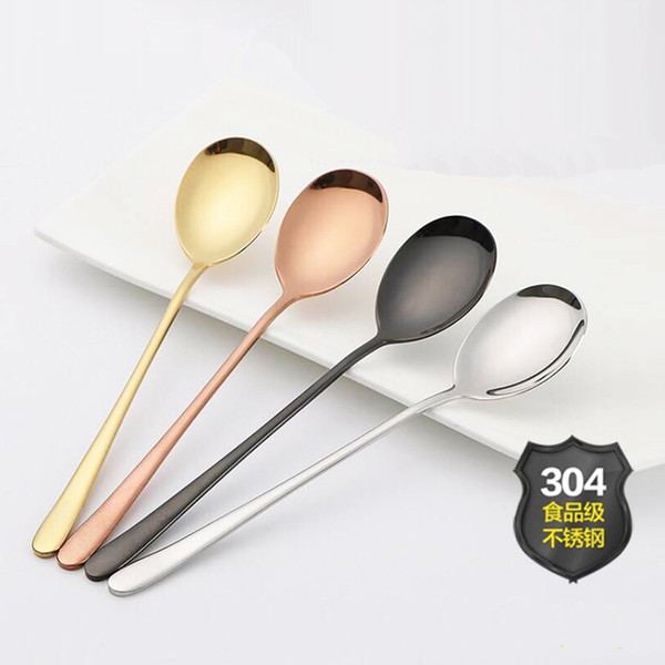 4color 304 Stainless Steel Korean Serving Spoon Set High Quality Mixing Spoons 205mm Korean Dinnerware Set Kitchen Accessories