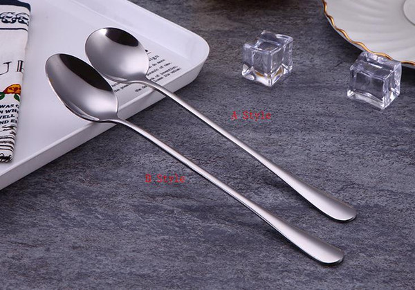 New Stainless Steel Long Handle Spoon Coffee Latte Ice Cream Soda Sundae Cocktail Scoop Free Shipping SN1676