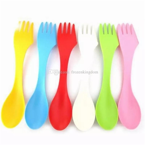 DHL Free shipping Plastic spoon fork- outdoor spork Kitchen Tools For 6 colors free shipping 2017101609