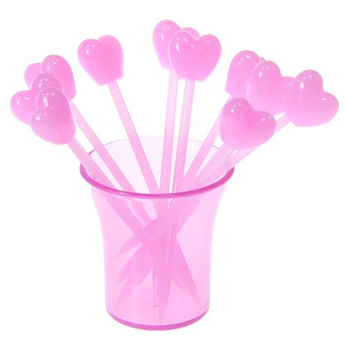 Wholesale-Bling Recommend Pink love fruit fork tableware fork set 10