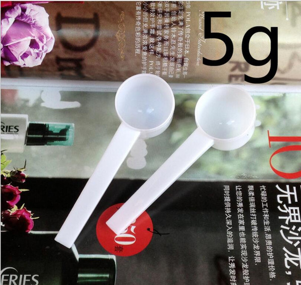 Cheap Wholesale 1000pcs Professional White Plastic 5g/3g/1g Scoops/Spoons For Food/Milk/Washing Powder/Medicine Measuring Via DHL FEDEX