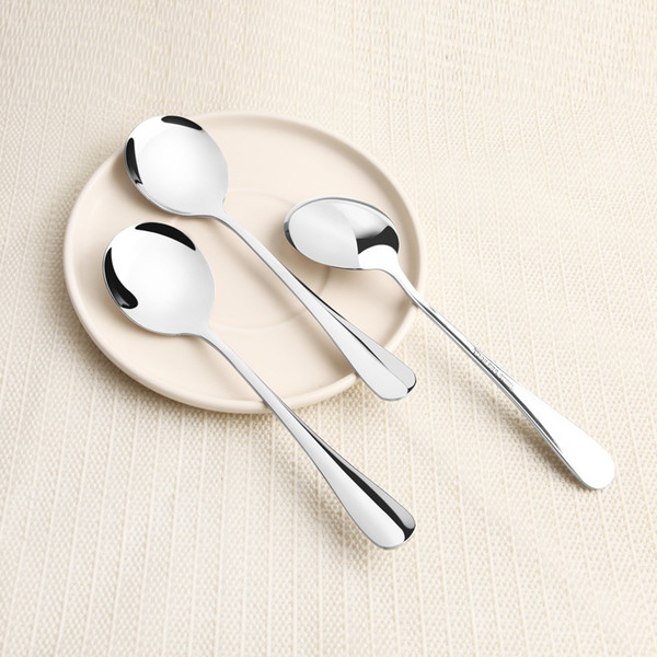 7.6inch Soup Spoons, Round Stainless Steel Bouillon Spoons