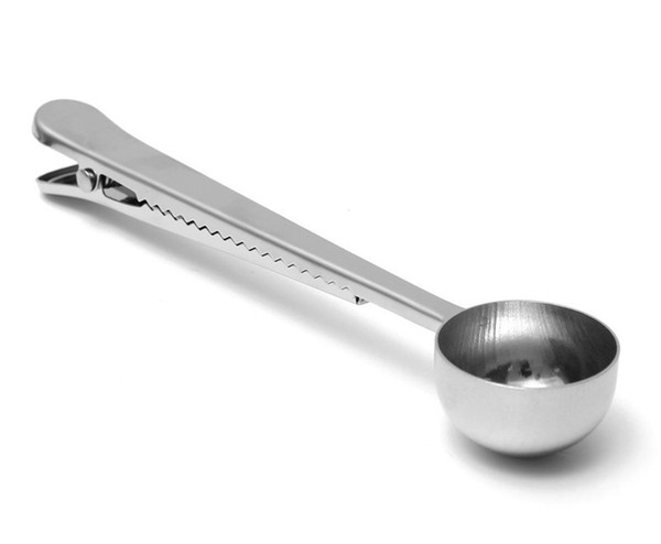 Multi Function 2 IN 1 Stainless Steel Coffee Scoop With Bag Seal Clip, Coffee Tea Measuring Scoop