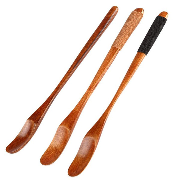 Long-handled Coffee Spoon Eco-friendly Japanese Tableware Coffee Wooden Spoon Wrapped Wire 20.5*1.5cm Free Shipping