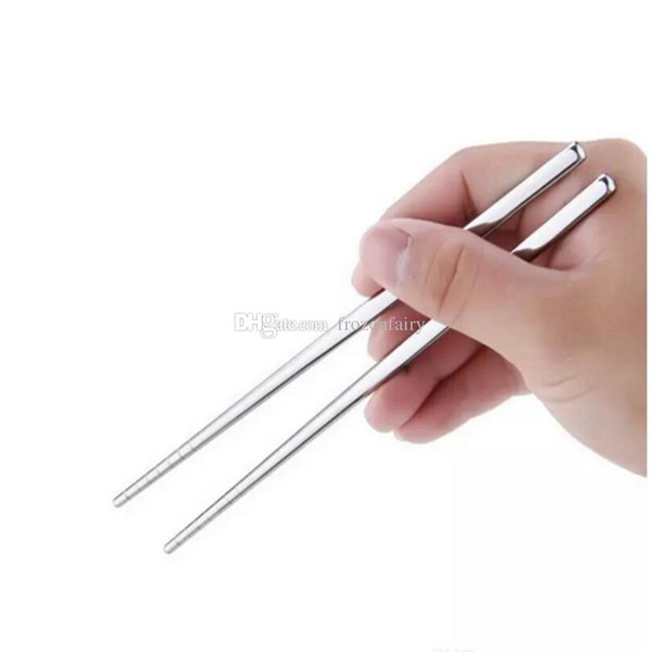 500 Pairs Tableware Chopsticks 23cm Cutlery Stainless Steel Anti-skip Thread Style Durable Silver Chopstick bb193-bb200 2017112928