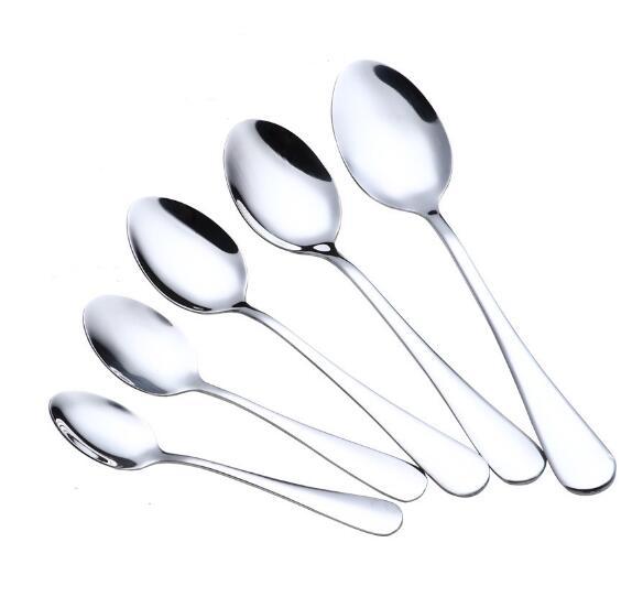 Stainless Steel spoon Cream Dessert Tea Spoon set Party Wedding Drinking Spoon Mix Coffee Cutlery Cutlery