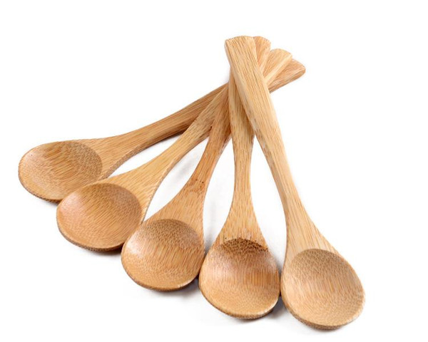 5.1inch Wooden spoon Ecofriendly Japan Tableware Bamboo Scoop Coffee Honey Tea Spoon Stirrer