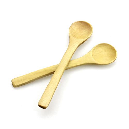 6PCS Condiment Utensil Wooden Coffee Spoon Small Spoon Kitchen Cooking Teaspoon Kids Ice Cream Tableware Tool