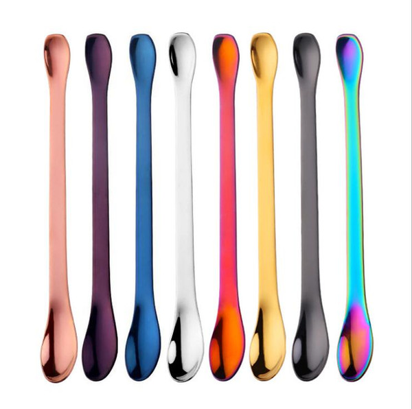 2019 NEW 304 Stainless Steel Family Sugar Spoon Coffee Mixing Spoon Double Head Powder Spoon -Z076