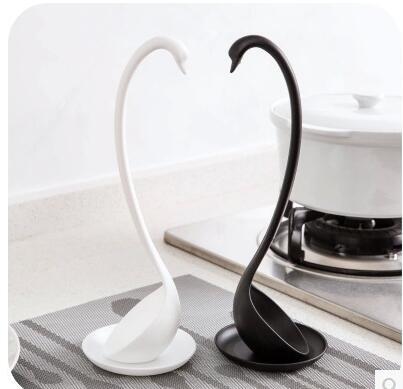 Creative Aesthetic design Swan modeling plastic material spoons 28.5 cm high Vertical Kitchen spoon 2 colors AATOP1330