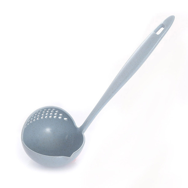 2 in 1 Soup Spoon Long Handle Home Strainer Cooking Colander Kitchen Scoop Plastic Ladle Tableware Spoon