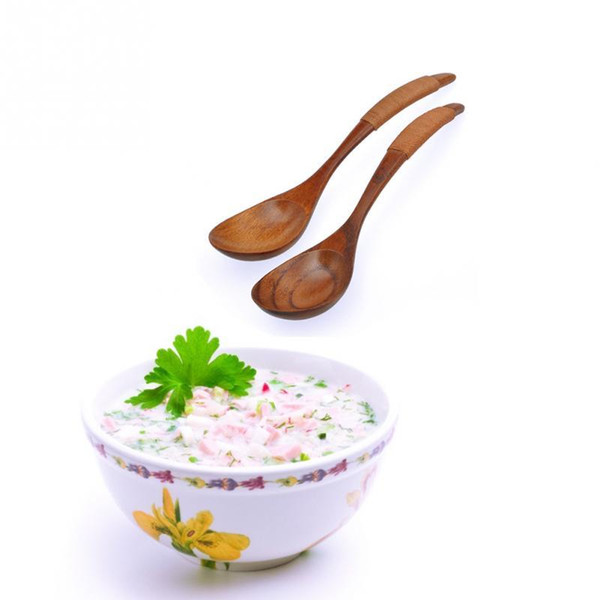 Wholesale- Hot Selling Exquisite Lovely Eco-friendly Kitchen Dining Wooden Tableware Spoon Japanese Handle Coffee Wooden Spoon