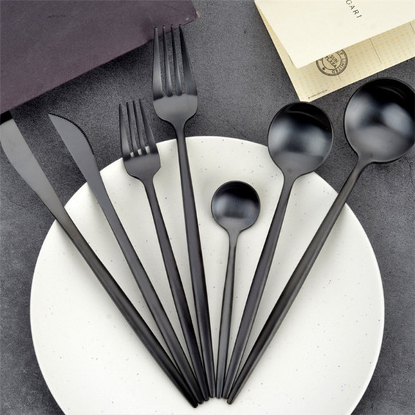 Restaurant Black Tableware Hotel Black Cutlery Wholesale Black Cutlery Stainless Steel 304 PVD Plated Good Quality