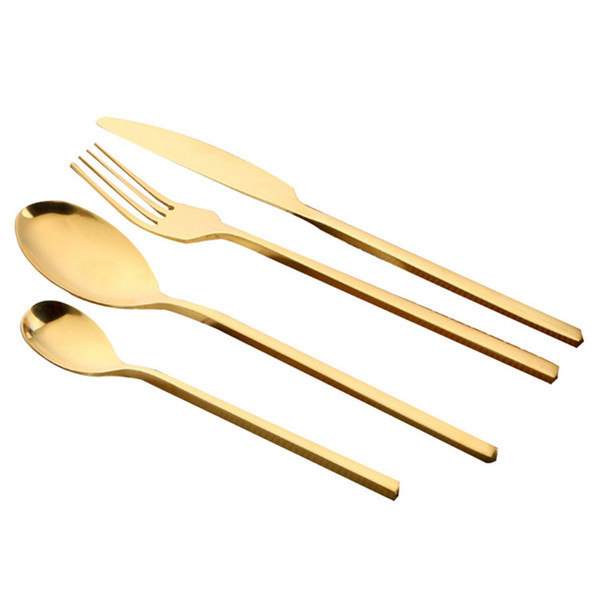 New Design Glossy Golden Cutlery Set, Wedding Use Rose Gold Flatware Set, Shiny Black Flatware Set