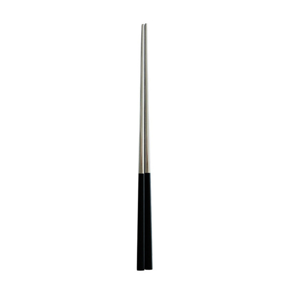 FDA Approval Shiny Polish Silver and Black Stainless Steel 304 Chopsticks Restaurant Use Metal China Chopsticks