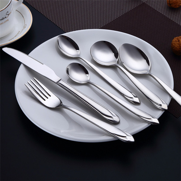 Fancy Stainless Steel Tableware Flatware Diamond Design Handle Glossy Silver Eco Cutlery Wholesale Western Kitchen Dinnerware