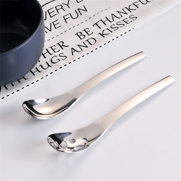 2018 Creative Spoon Small Spoon Glossy Polish Stainless Steel 304 Slotted Seasoning Spoon Flatware Good Quality