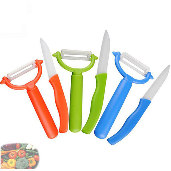 100% Ceramic kitchen tools fruit knife with peeler