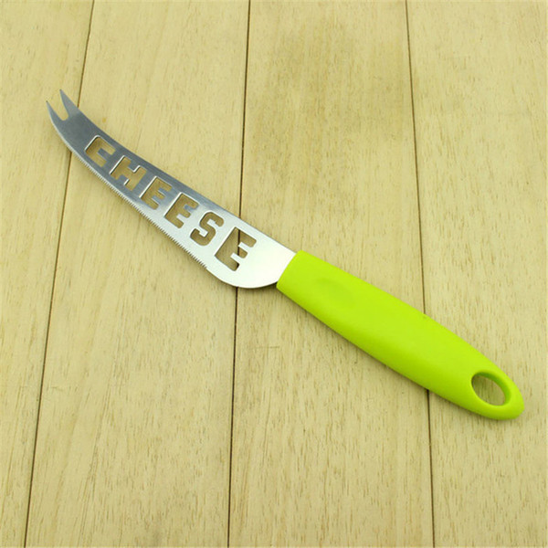 Brand High quality green ABS handle with Stainless Steel cheese knife with fork cheese tools cheese slicer