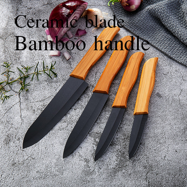 Luxury black Ceramic knife Environmentally friendly bamboo handle Exquisite sharp Japanese Kitchen Sushi cooking Knives vegetable knife