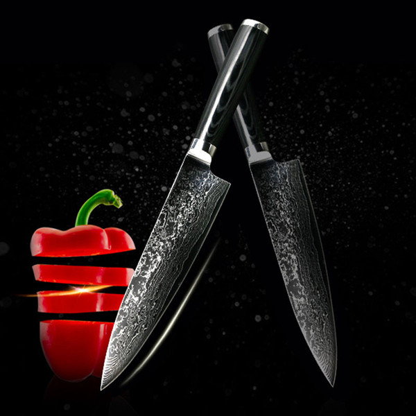 new VG10 handle damascus knife 8 inch chef knife 67 layers damascus steel kitchen knives cooking tools