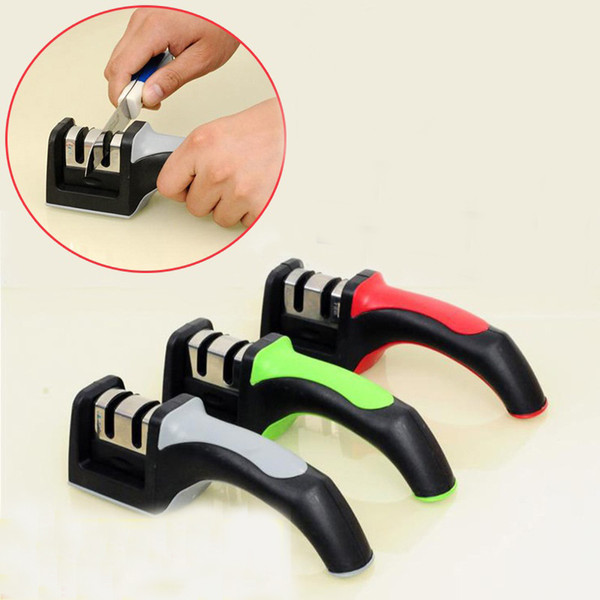 Kitchen Knife Sharpeners Hard Carbide Ceramic Handle Household Knife Grindstone Coarse Fine Sharpening Stone Kitchen Accessories HH7-442