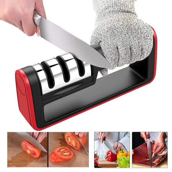 Good Home Kitchen Dining Bar KNIFE SHARPENER Professional Ceramic Tungsten Kitchen Sharpening System Tool Storage Organization 3892