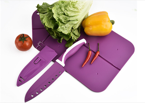 QiDian Creative household item Kitchen stainless steel cutter with chopping board easy for fruit vegetable and meat