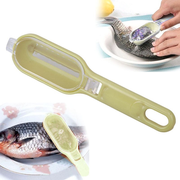 Nice Plastic Fish Scale Stripper Scraper Shaver Descaler Skinner Scaler fish skin removal Kitchen Tool kitchen accessories