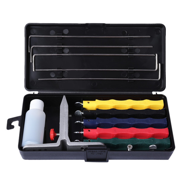 Professional Knife Sharpener Kit 5-Stone Whetstone Sharpen System Grindstone Kitchen Tool Household Knife Sharpeners Multi-tools