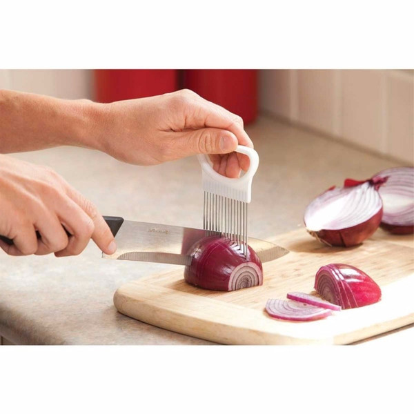 Kitchen Gadgets Handy Stainless Steel Onion Holder Tomato Slicer Vegetable Cutter Safety Cooking Tools Kitchen tool