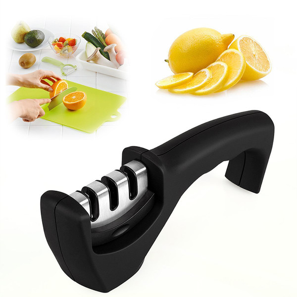 3 Stages Diamond & Ceramic Kitchen Knife Sharpener Sharpening Stone Household Knife Sharpener Kitchen Knives Tools Shipping Free