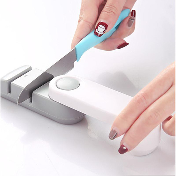 2019 Creative Knife Sharpener ABS Skid-proof base Ceramic Knife Sharpening Stone Household Knife Sharpener Tools TC181203 100pcs