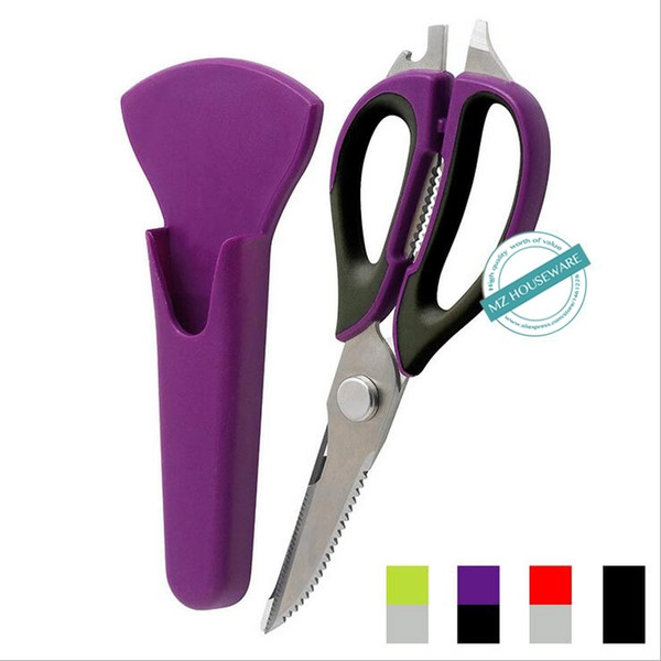 Kitchen Scissors Multifunctional Heavy Duty Refrigerator Magnet Suction Scissor Nut Cracker Bottle Opener Vegetable Meat Slicer YFA337