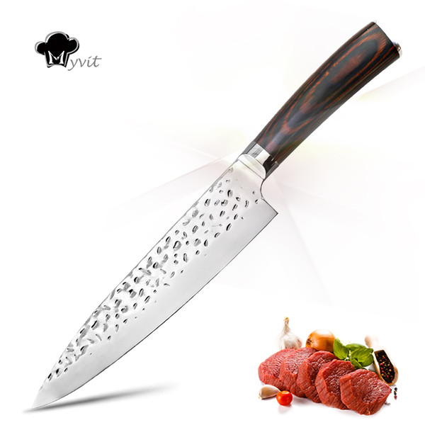 Kitchen knife Chef Knives 8 inch High Carbon Stainless Steel 7CR17 440 Frozen Meat Fish Utility Paring Knife Cutter Cooking