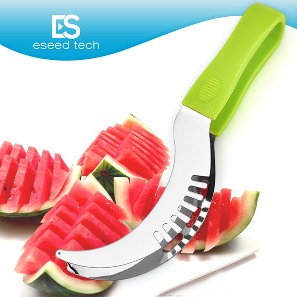 TV Products 3 in 1 Slice Right Watermelon Slicer Knife Slice Best Rated Watermelon Cutter Ultra Sharp Stainless Steel Blades