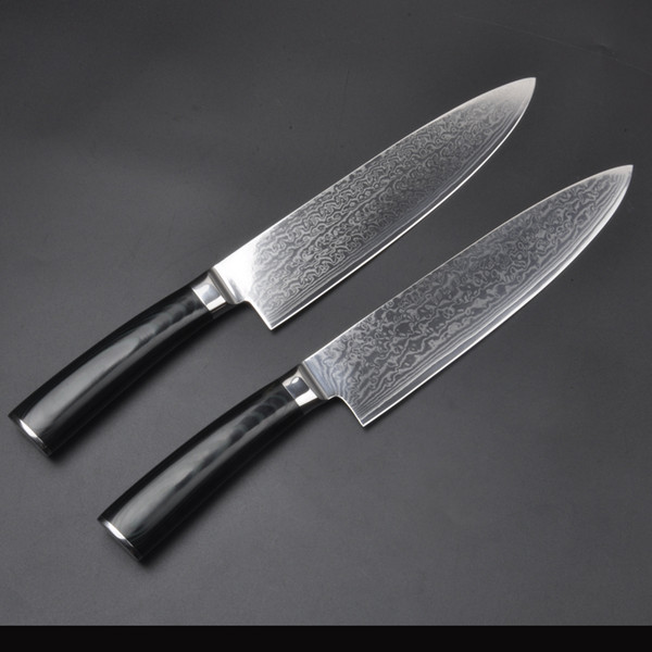 Wholesale 67layers VG10 damascus steel chef 8 inch Damascus kitchen knives Damascus knife VG10 Japanese steel chef knife Micarta handle