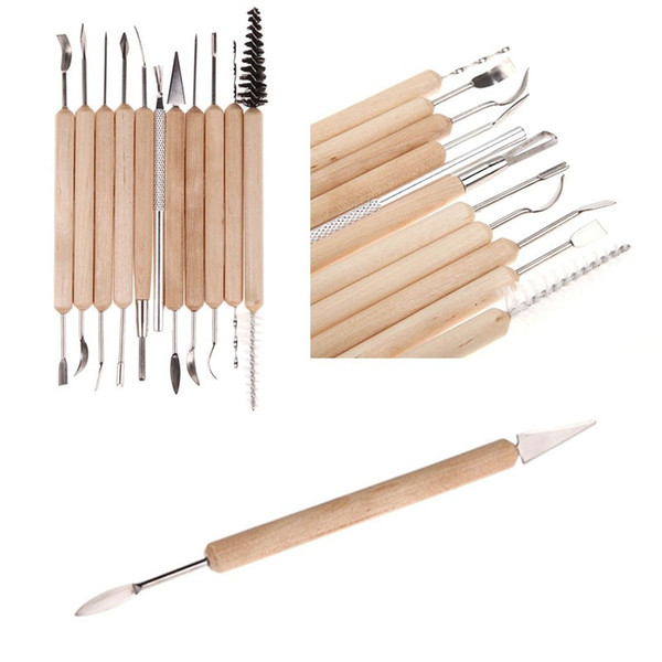 22pc Clay Pottery Sculpture Tool Stainless Steel and Wooden Handle Mini Pottery Ceramic Tools Set for Paint Sculpture