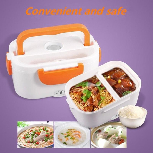 Electric Heating Lunch Box with Spoon Food Container Auto Car Food Rice Container Warmer For School Office Home Dinnerware C18112301