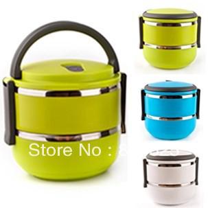 Double Layer Stainless Steel Children Lunch Box 1.4L Keep Warm Food Container For Kids