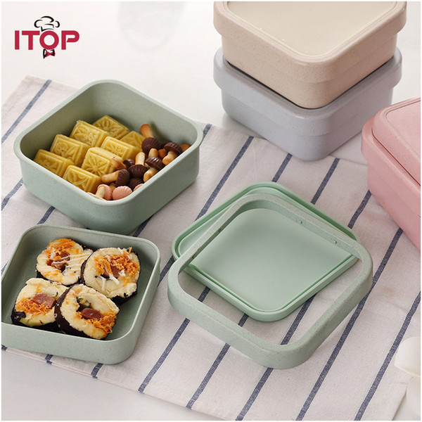 Bamboo Fiber Bento Box Portable Lunch Box Health And Safety Microwaveable Food Box Leakproof Food Container With Lid