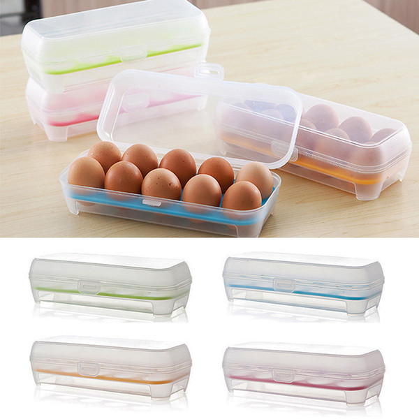 Clear Portable Home Picnic Plastic Egg Box Case 10 Grid Holder Storage Container Fridge Eggs Organizer