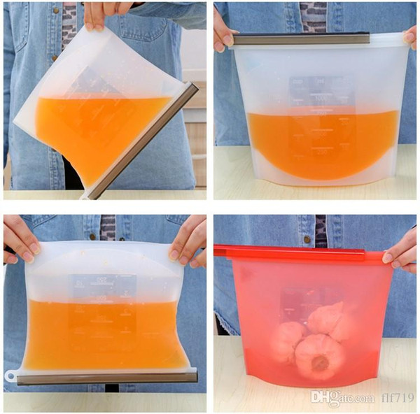 2019 new Reusable Silicone Food Preservation Bag Airtight Seal Food Storage Container Versatile Cooking Bag Free Shipping