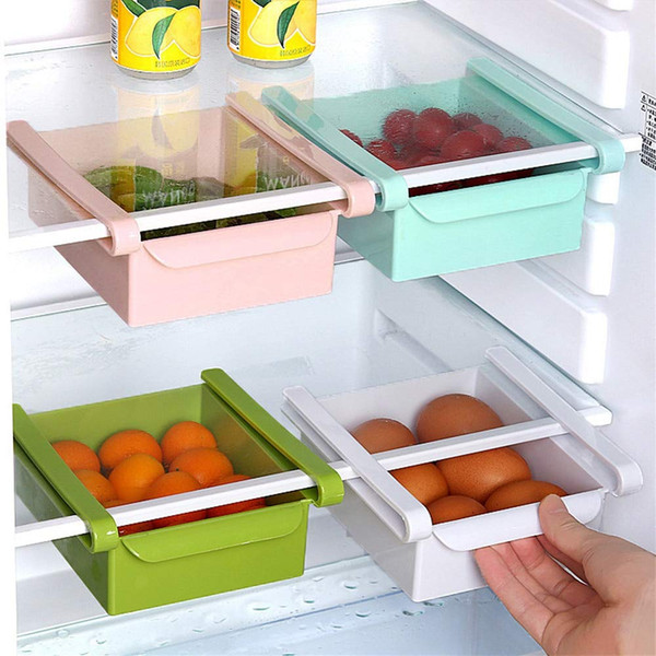 Pull-out refrigerator storage compartment storage box Kitchen twitch classification storage compartment rack Multi-purpose