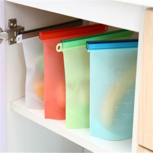 Hot Selling Eco Friendly Reusable Silicone Food Storage Bag FDA Zipper