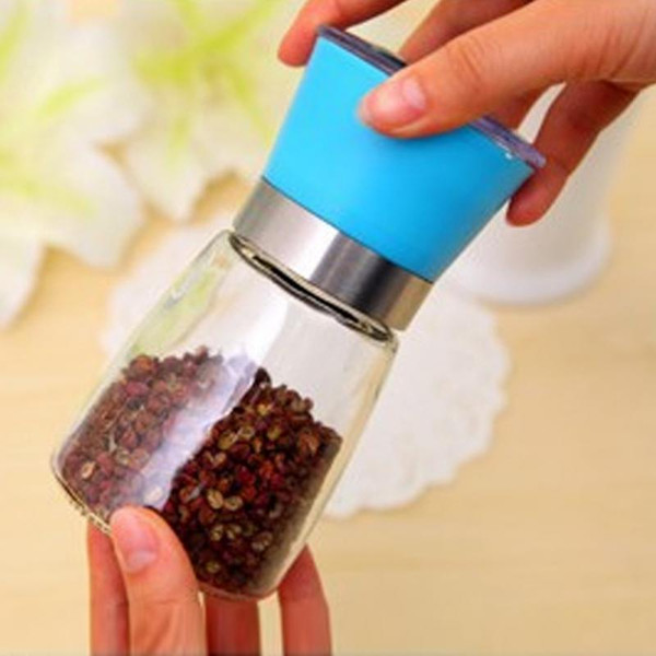 2017 Stainless Steel Pepper Mill Grinder Round Bottle Portable Kitchen Mill Muller Home Kitchen Tool Spice Sauce Grinder